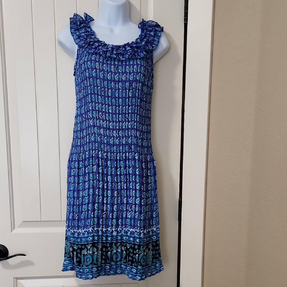 Alfani Blue and Green Patterned Dress